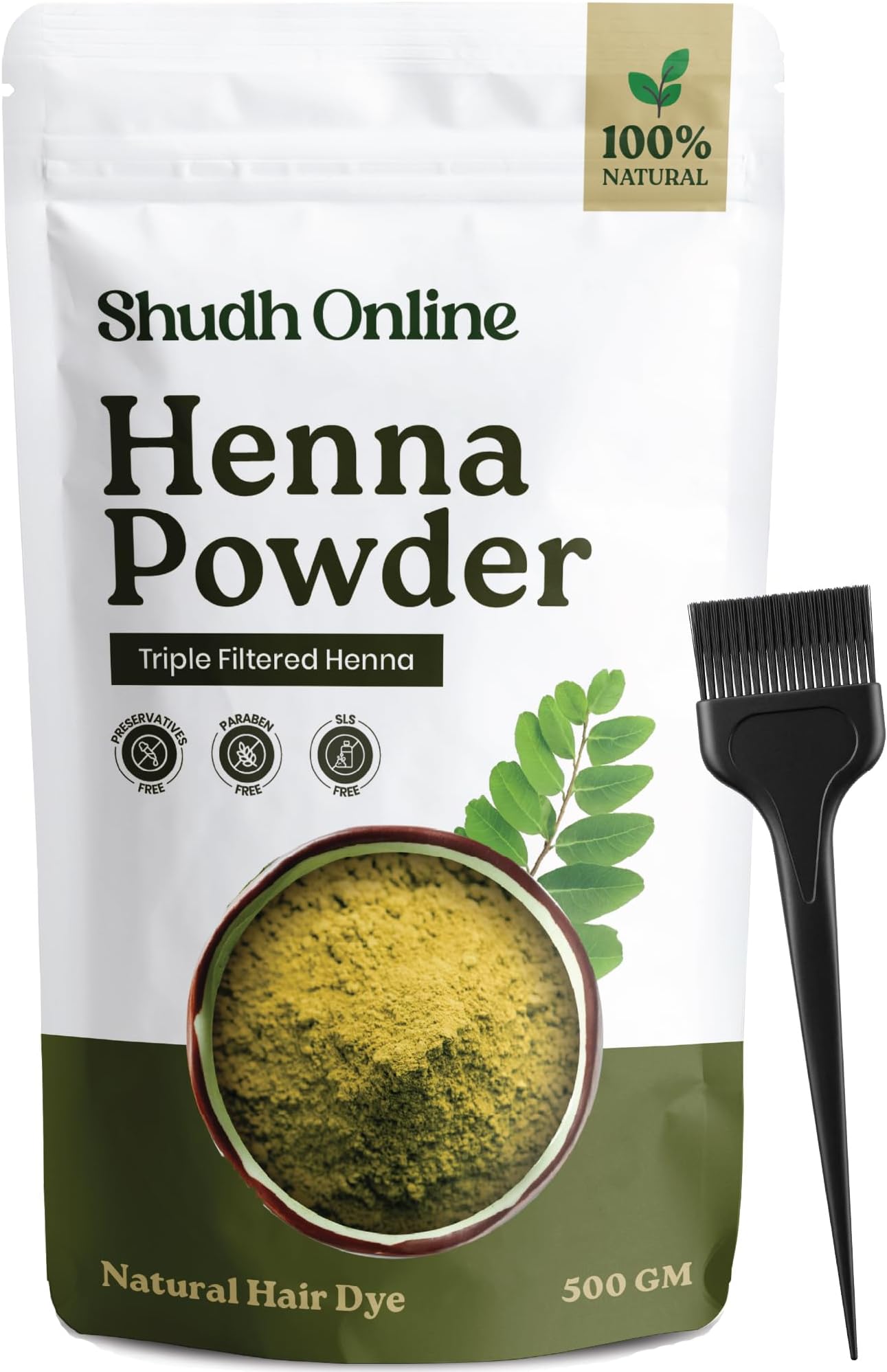 Shudh Online Organic Henna Powder for Hair Growth (500 Grams), Herbal Mehandi, Hena Powder for Hair, Mehendi, Natural black dye - Mehndi Hina - Rajasthani Mehandi for Women