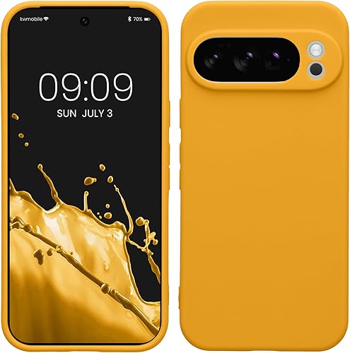 Miniatura 221 de kwmobile Funda compatible con Google Pixel 9 Pro - Funda protectora delgada de TPU para teléfono - Acabado mate suave - Negro mate NEGRO MATE,Piedra