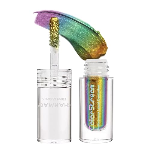 Miniatura 2 de CHARMACY Duochrome - Sombra líquida de ojos, cambio multicolor intenso, sombra de ojos con purpurina de larga duración, pigmentos metálicos,
