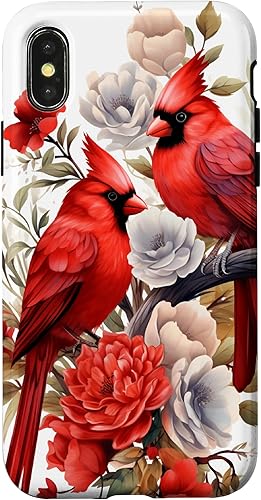 Miniatura 7 de Funda para iPhone SE (2020)  7  8 Cute Red Cardinal Bird con diseño floral para los amantes de las aves