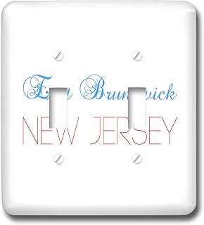 3dRose Alexis Design - American Cities New Jersey - East Brunswick, New Jersey text. Patriotic home town design - double toggle switch (lsp_300846_2)