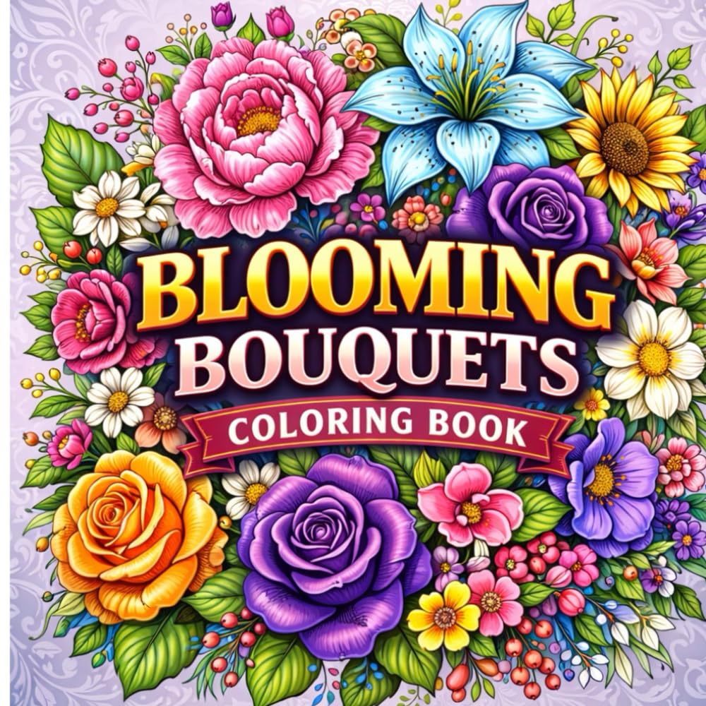 Blooming Bouquets Coloring Book: An Aesthetic Collection of Elegant Floral Arrangements, Romantic Blossoms, and Botanical Bouquets for Stress Relief and Mindful Relaxation