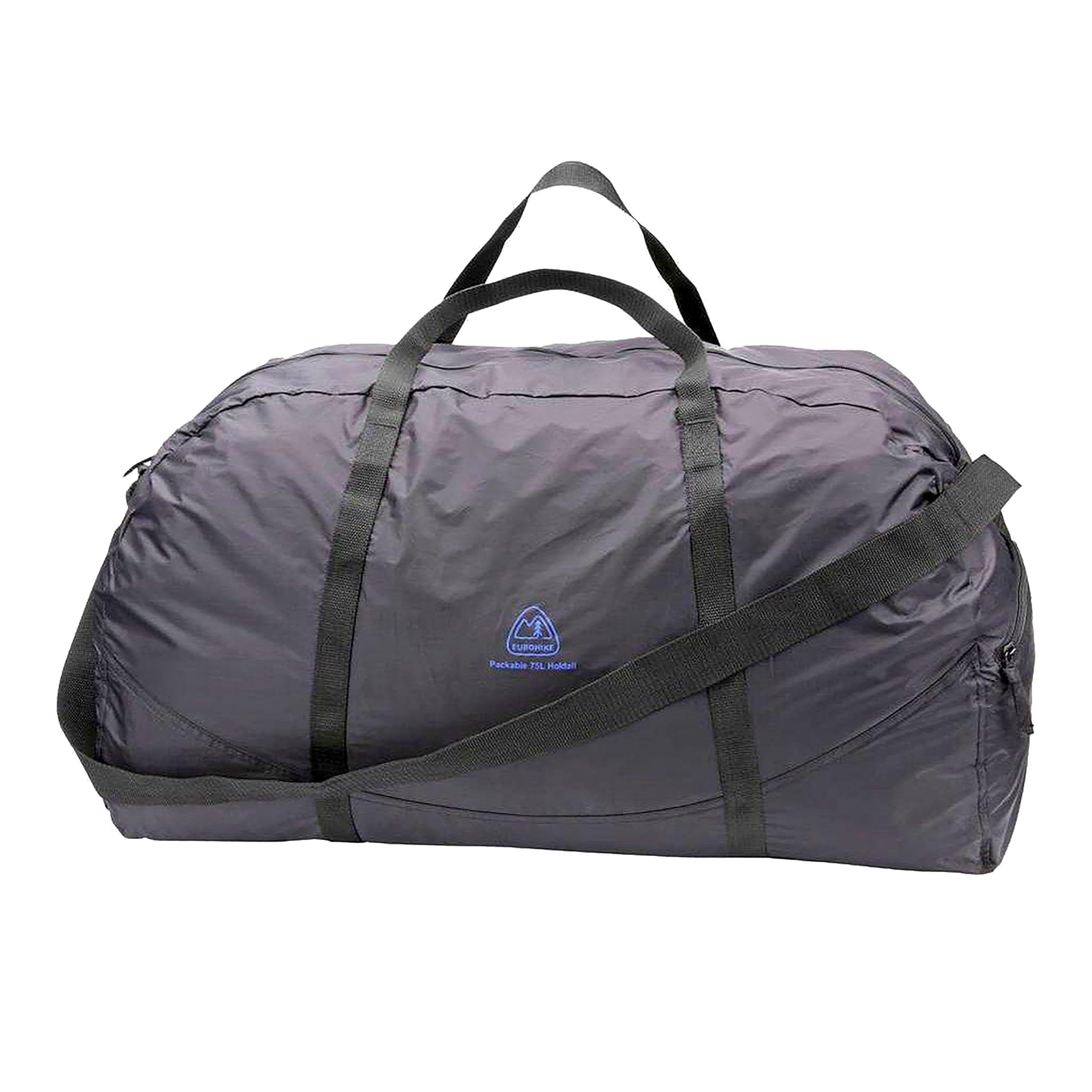 Eurohike Packable 75 Litre Holdall with Internal Pocket and Stuff Sack, 75L Cargo, Duffel, Bag for Men & Women, Ultra Lightweight, Foldable, Compact, Camping, Hiking, Travelling, Outdoors, Black