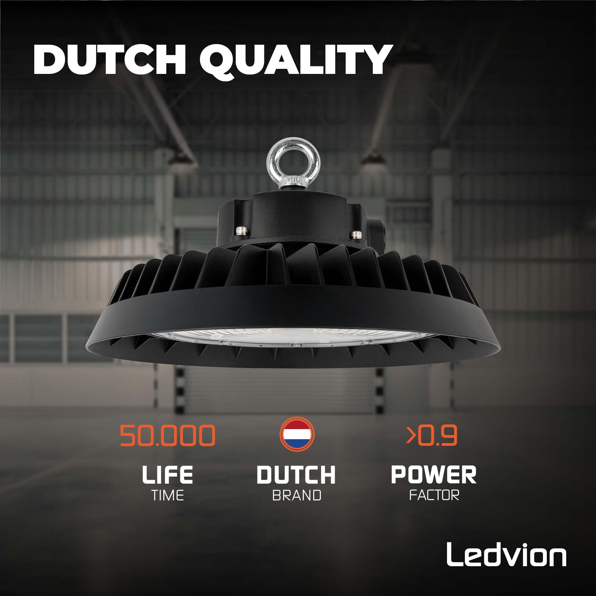Ledvion - LED High Bay 200W ściemniana, Power Switch, 6500K, 185lm/W, IP65
