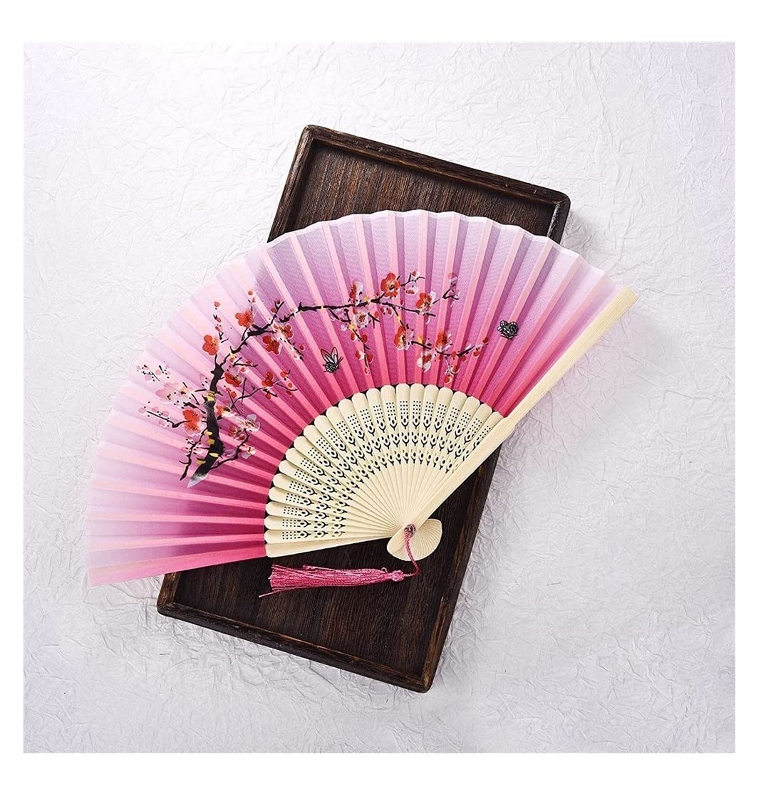 Display Fans Retro Chinese Japanese Bamboo Folding Fan Dance Hand Home Decoration Ornaments Hand Held(J)