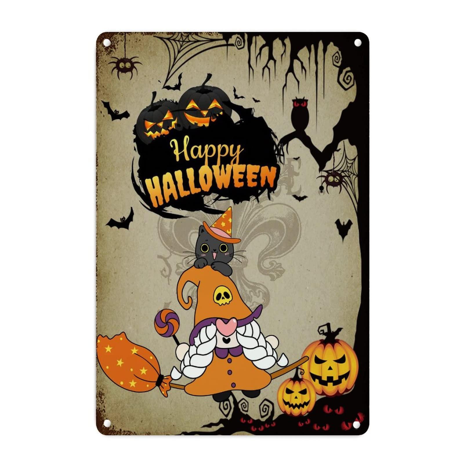 Décoration d'intérieur d'Halloween plaque de métal vintage pour grand mur vide