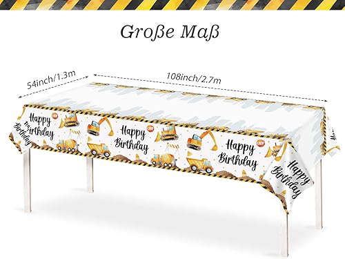 Miniatura 2 de Mantel rectangular de plástico para fiestas de cumpleaños de 6 piezas, tamaño grande de 54 x 108 pulgadas, mantel rectangular de plástico para