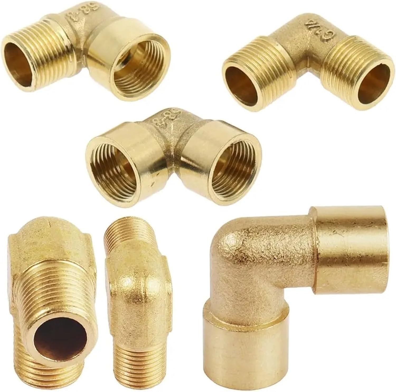 Brass Elbow 2pcs Hose Elbow Brass Fitting For RV Water Hoses(FM-G1-4)