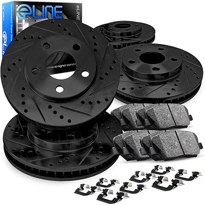 R1 Concepts Front and Rear Brake Kit Fits 2015-2020 Subaru WRX| Ceramic Pads, Drilled Slotted Rotors| Hardware| 12.4" Front & 11.3" Rear