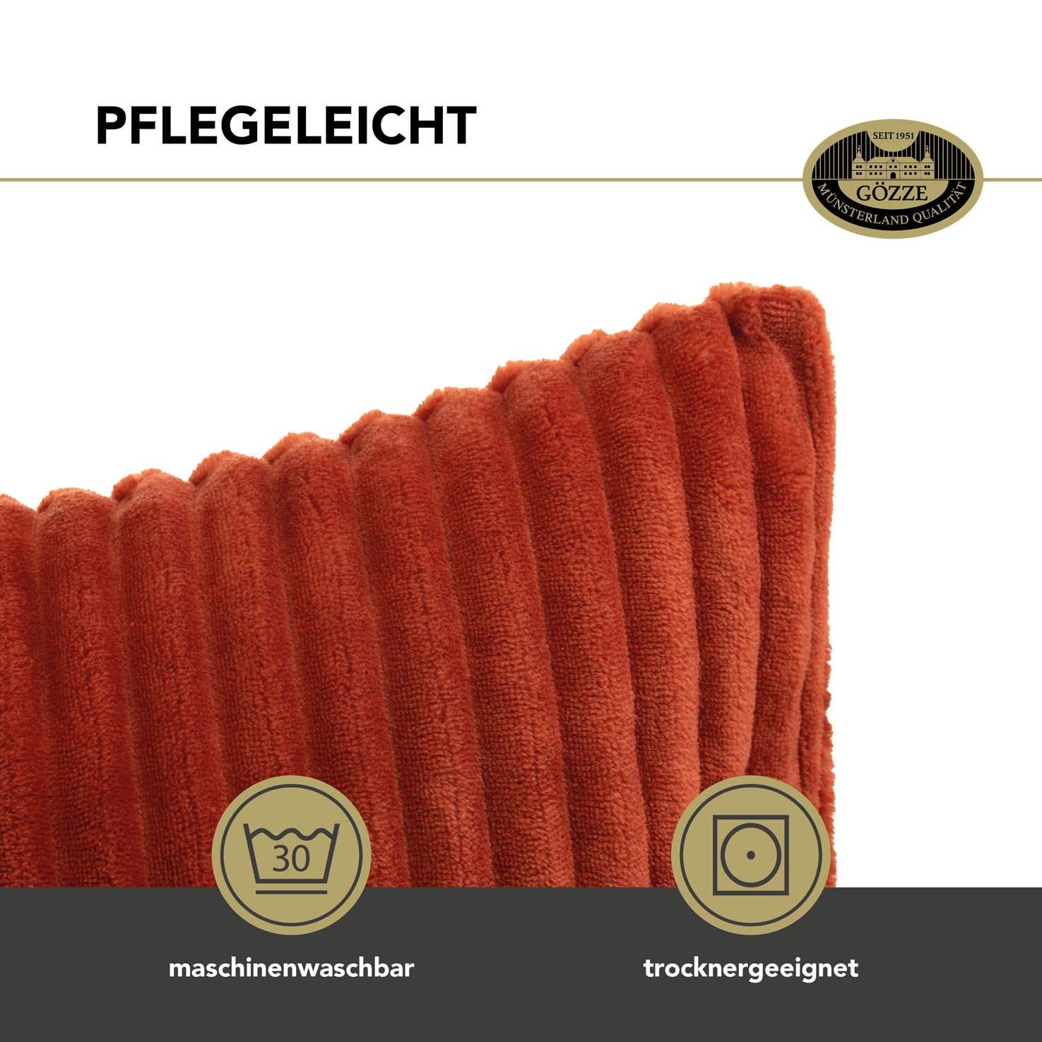 Gözze Kissenbezug 2er-Set In Cord Optik – Kuschelweich 50x50cm In Silber Für Gemütliches Wohnen