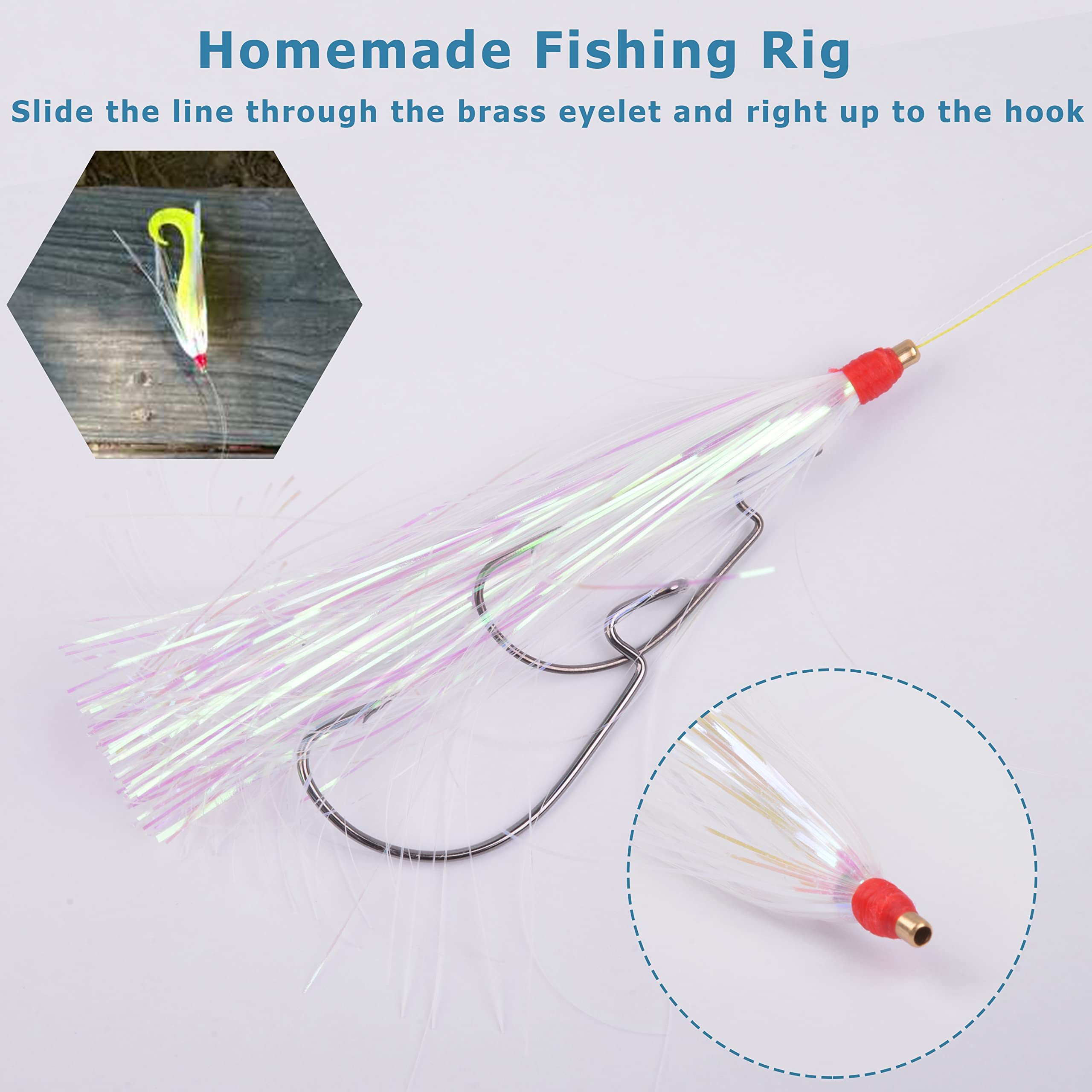 Pesca Mylar Flash Teaser Coda - 9 pezzi/18 pezzi Pesca Bucktail Teaser Pesca Esche Rig Pesca Acqua Salata Teasers Spine 3 colori (18 colori misti)