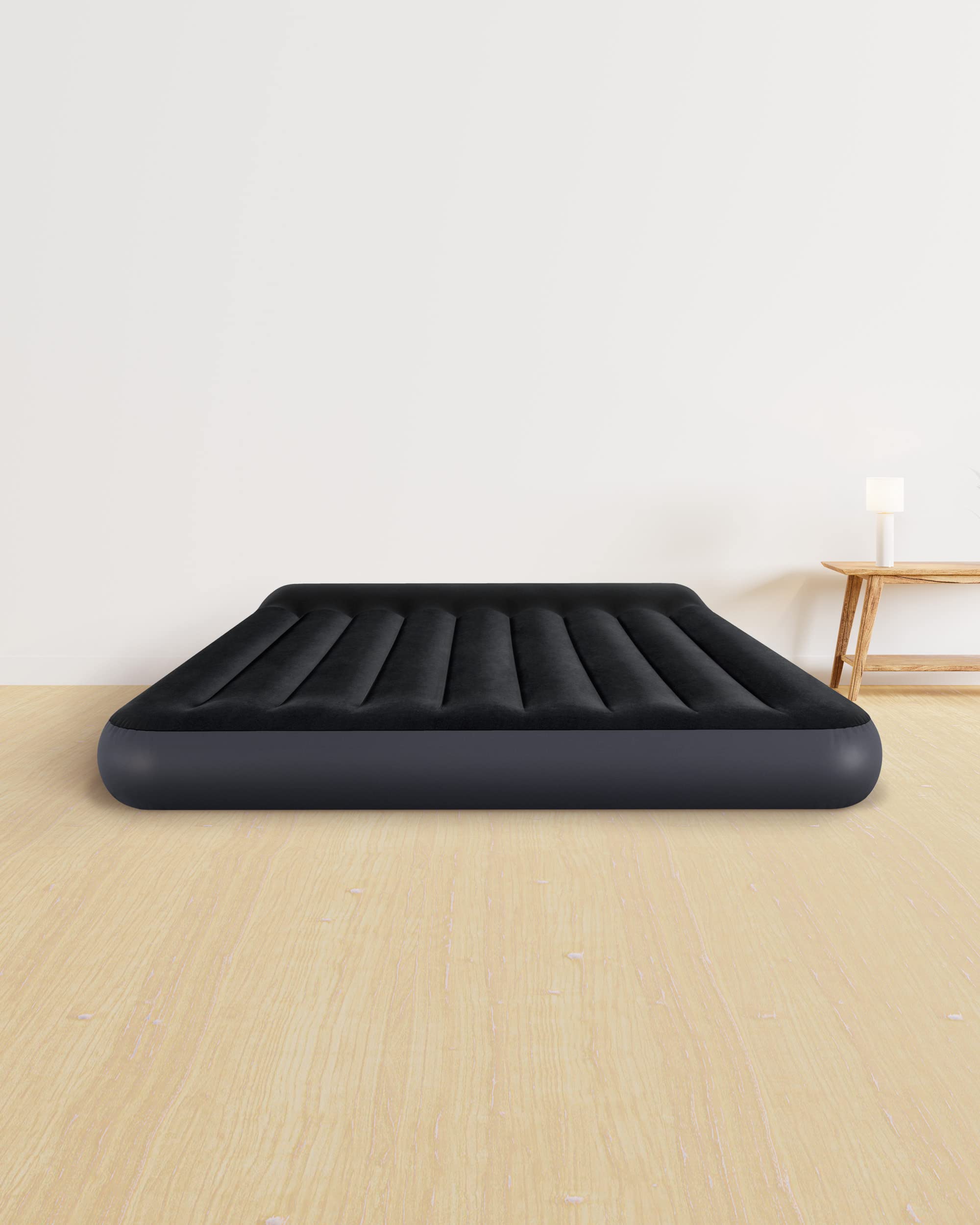 INTEX DuraBeam PillowRest Luftbett für 2 Personen mit Kopfkissen (152x203x25 cm) max. 272 KG– mit integrierter Elektropumpe – Gästebett aufblasbares Bett Camping Matratze mit Fiber-Tech (64150ND)