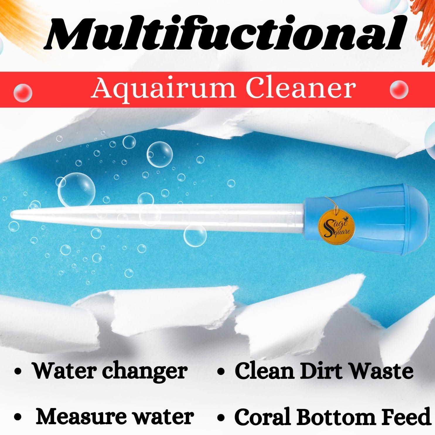 Sage Square Aquarium Pipette Dropper, Accurate Measurement and Easy Handling for Fish Tank Maintenance, Essential Aquascaping Tool, Aquarium Accessories, Dropper Dispenser, Aquatic Health Aid 3