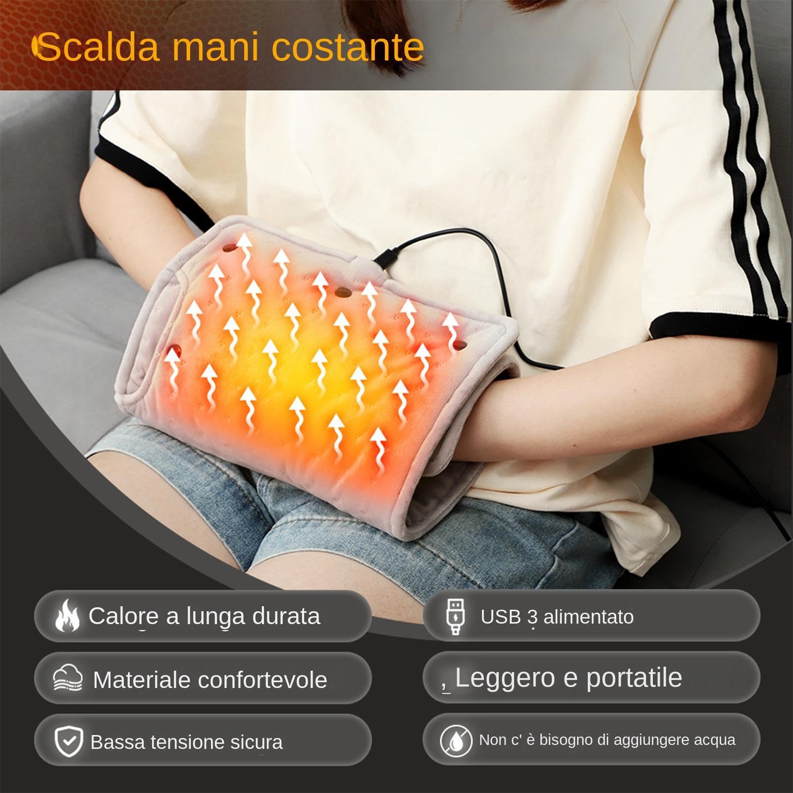 SCCA - Calentador de manos eléctrico, calentador de manos eléctrico, calentador de manos enchufable, calentador de manos de invierno, calentador de manos de otoño, funda de calefacción estable
