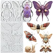 Insect Silicone Molds Beetle Butterfly Polymer Clay Mold Set of 2