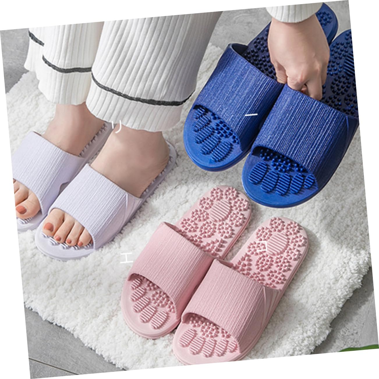 Foot Massage Sandals Spa Slippers for Women Toe Slippers Comfortable Dark