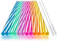 Vista 9 de 12 popotes de silicona ecológicos con 2 cepillos de limpieza, popotes de silicona reutilizables, para vasos de 20 onzas, Yeti, Ozark, multicolor