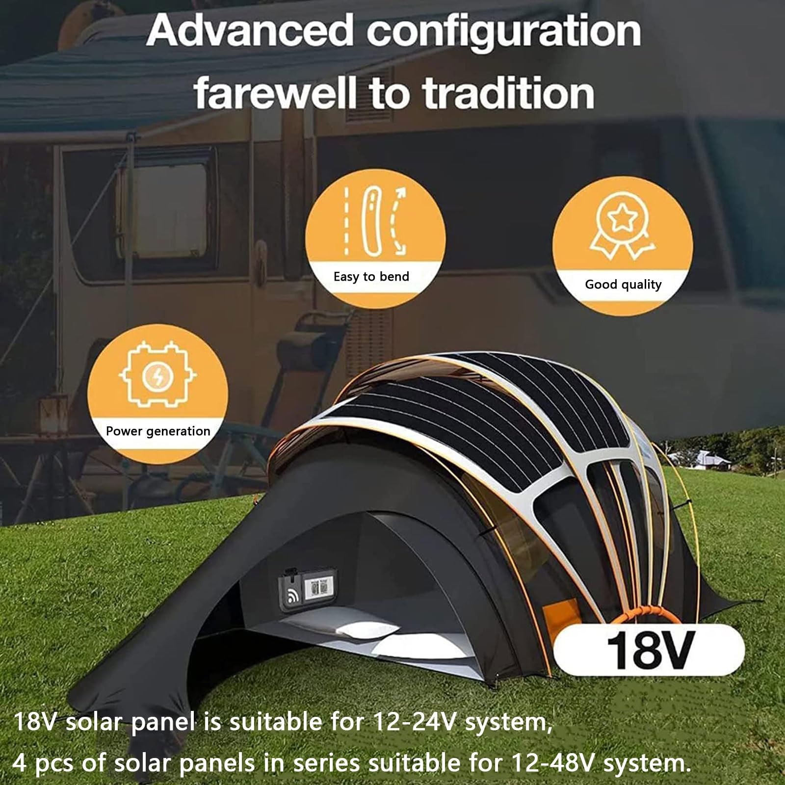 Zestaw elastycznych paneli słonecznych 3200 W, 4 panele monokrystaliczne 800 W z 2 regulatorami ładowania 40 A, system fotowoltaiczny PET o wysokiej wydajności do akumulatora 12 V–48 V RV Camper Boat