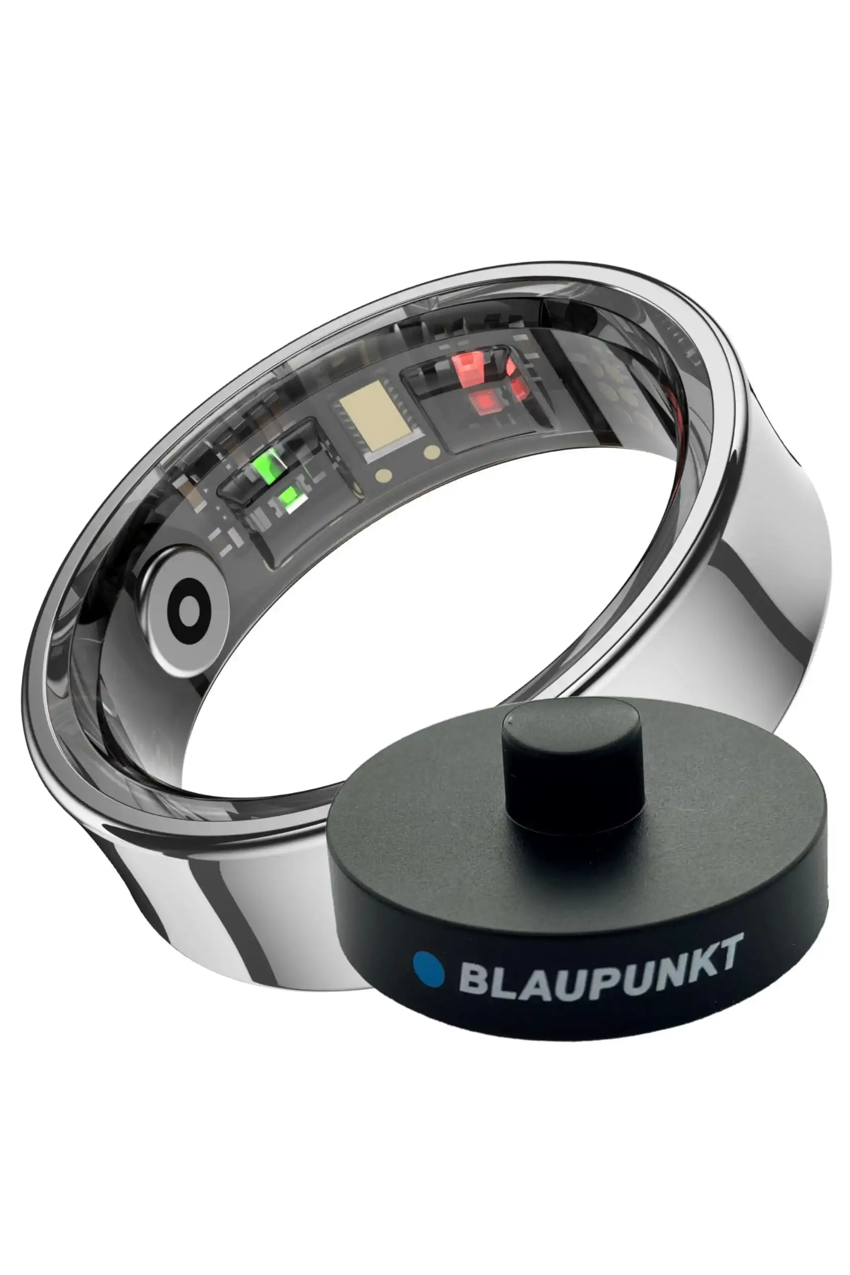 Blaupunkt Smart Ring V2 | kein ABO | Keine unsichere Cloud | Edelstahl | Schritte, Schlaf, Puls, Blutsauerstoff SpO2, Kalorien, HRV, Sport-Aktivitäten | IP68 | für Android und iOS | Silber | Größe 10