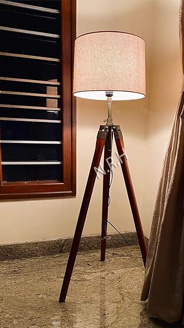 Brown Tripod Floor Lamp for Living Rooms - Match Your Bedroom's Mid Century Modern or Farmhouse Decor with This Vintage Standing Light ( Without Shade)