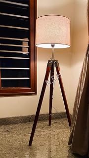 Nautical Replica Hub Brown Tripod Floor Lamp for Living Rooms - Match Your Bedroom's Mid Century Modern or Farmhouse Decor with This Vintage Standing Light (Without Shade)