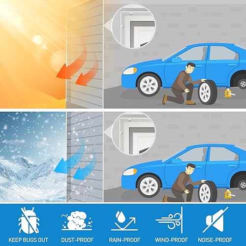 Miniatura 6 de Tira de sellado superior y lateral para puerta de garaje, reemplazo de burlete de goma de 34 pies, sellos de puerta de garaje resistentes a la