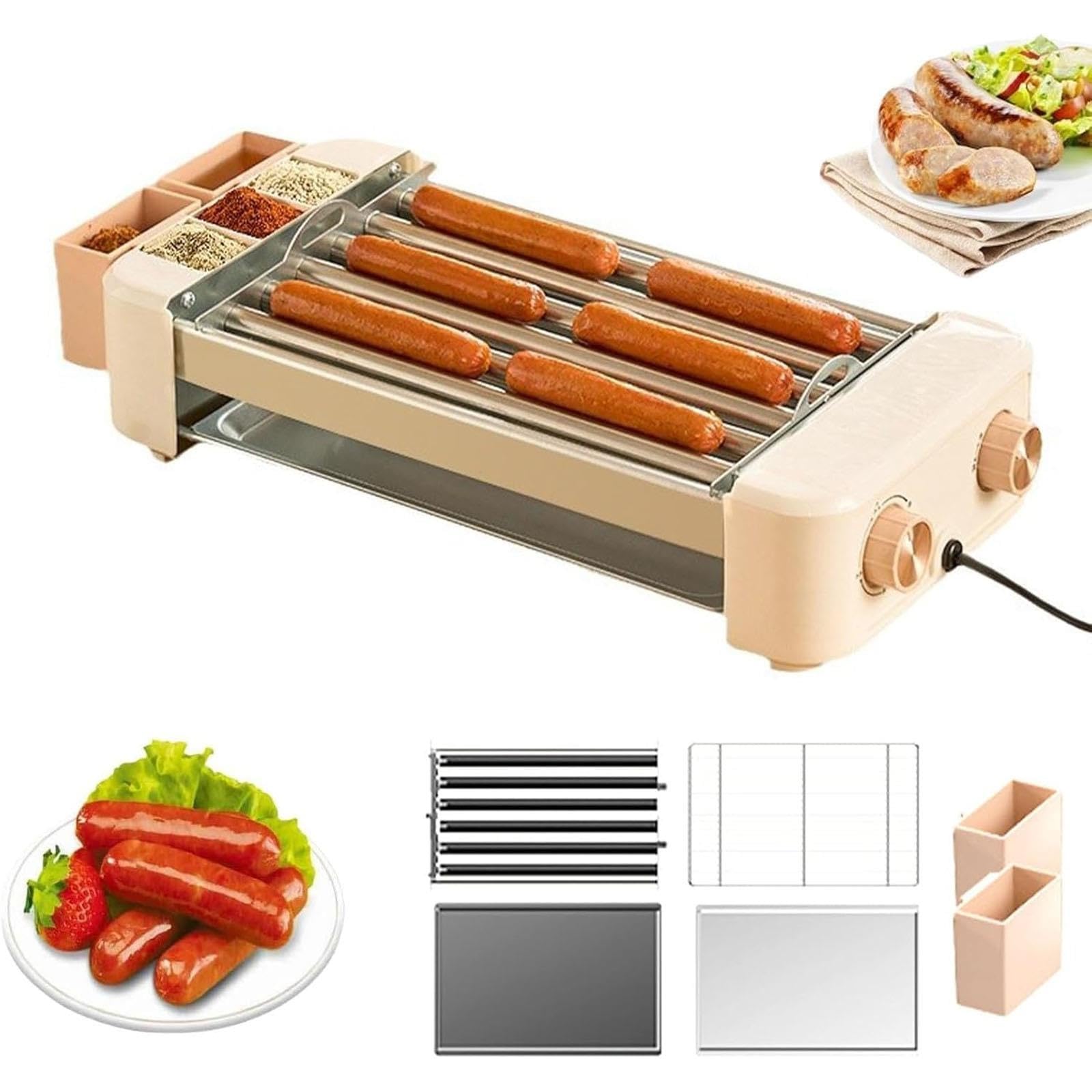 Hot Dog Roller Grill Herdmaschine for Kochen von Frühstückswürsten