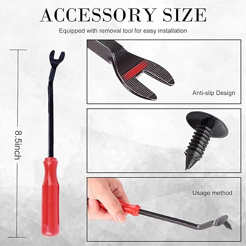 Miniatura 3 de Ajxn Juego de 100 clips para capó inferior, juego de herramientas de extracción de pasadores de empuje, clips de parachoques automotriz, repuesto de