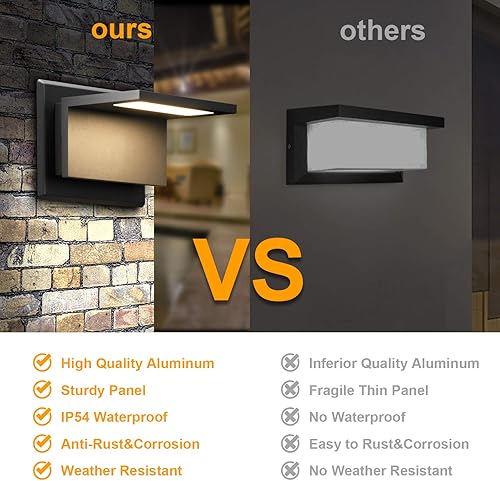 Miniatura 4 de Lustrlach Luz de porche al aire libre, accesorio de pared exterior moderno LED para puerta delantera con IP54 impermeable para jardín, patio,