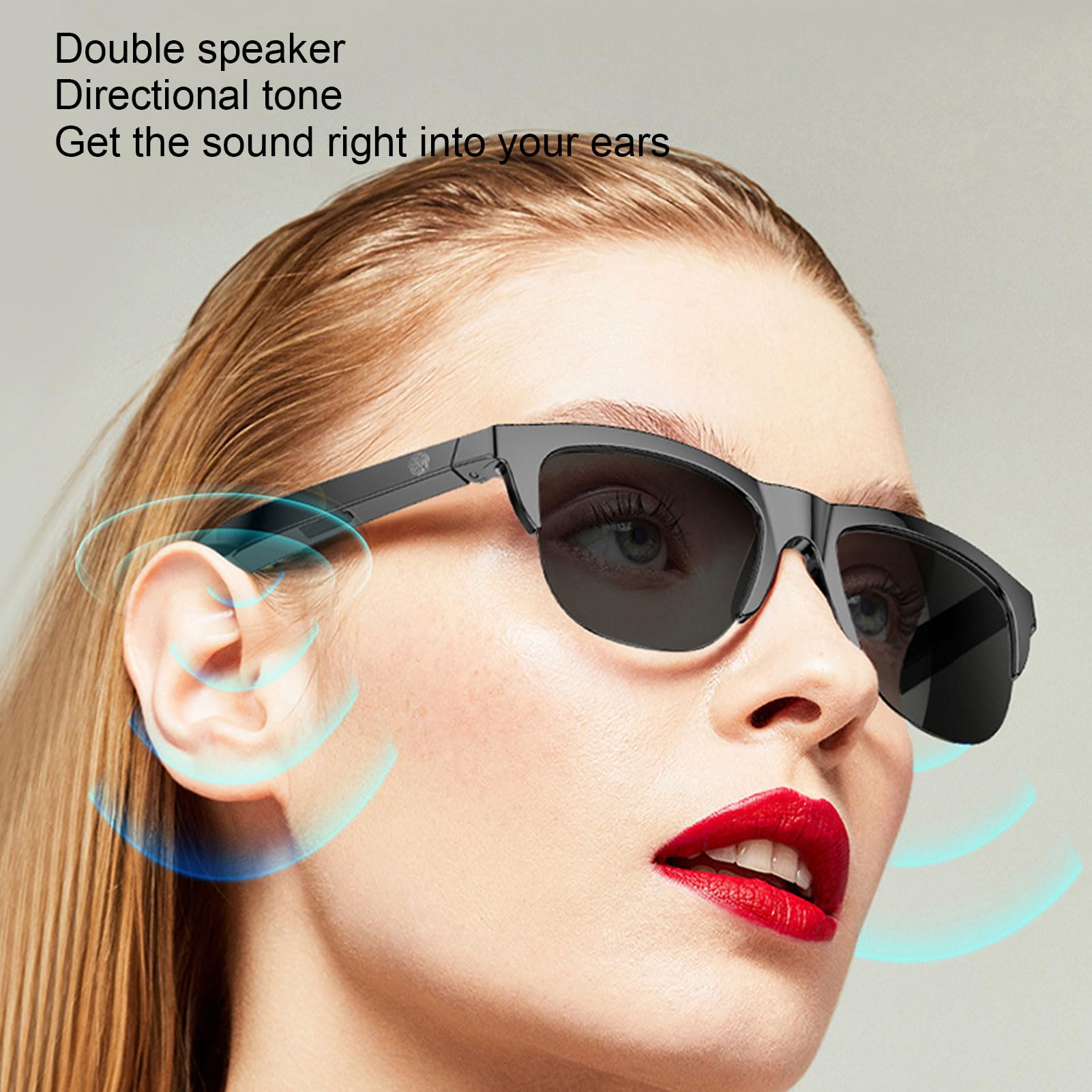 Sanpyl Smart Glasses, AI Bluetooth Sunglasses with Mic Speakers, Support 144 Languages Real Time Translation, Touch Control Translator Glasses for Men Women