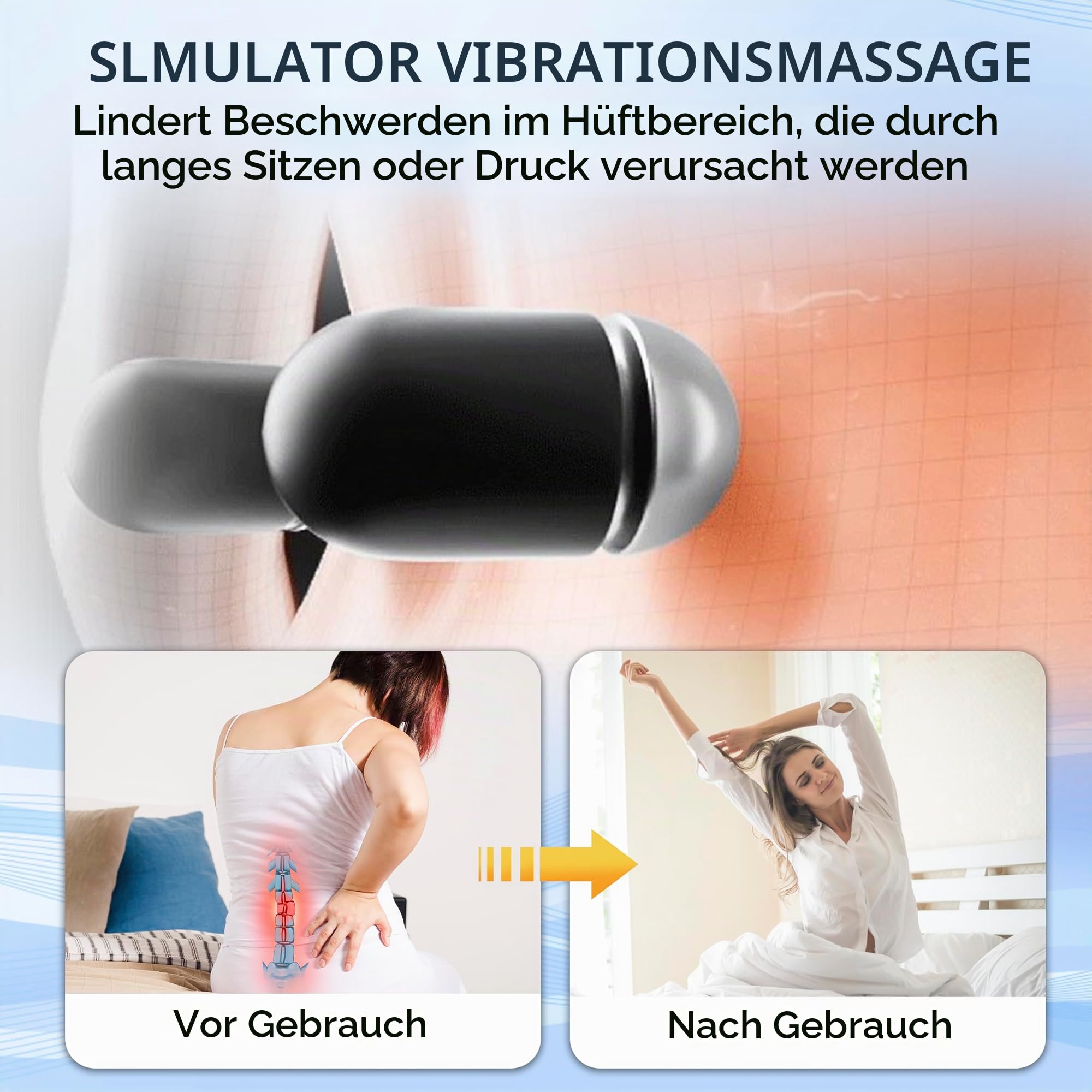 WirbelSanft - WirbelWohl Pro, Elektrisches Massagegerät mit Wärme, Vibration & Lendenwirbelstütze gegen Rückenschmerzen & zur Wirbelsäulenentlastung (Dark Gray)