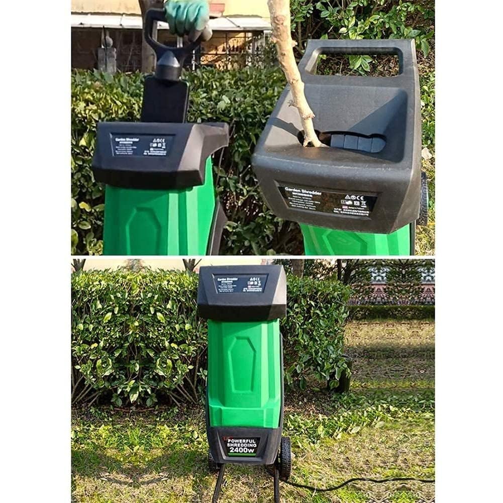 Trituradora de hojas y ramas multifuncional, 2400 W, herramienta eléctrica de jardín, 4500 rpm, trituradora de madera for ramas, bolsa recolectora de 50 L