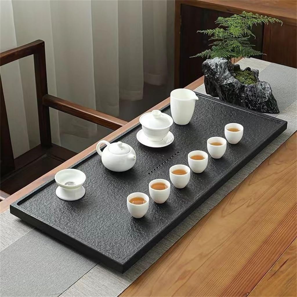 Black Stone Tea Plate Family Sea Large Moderns Table Kung Fu Set