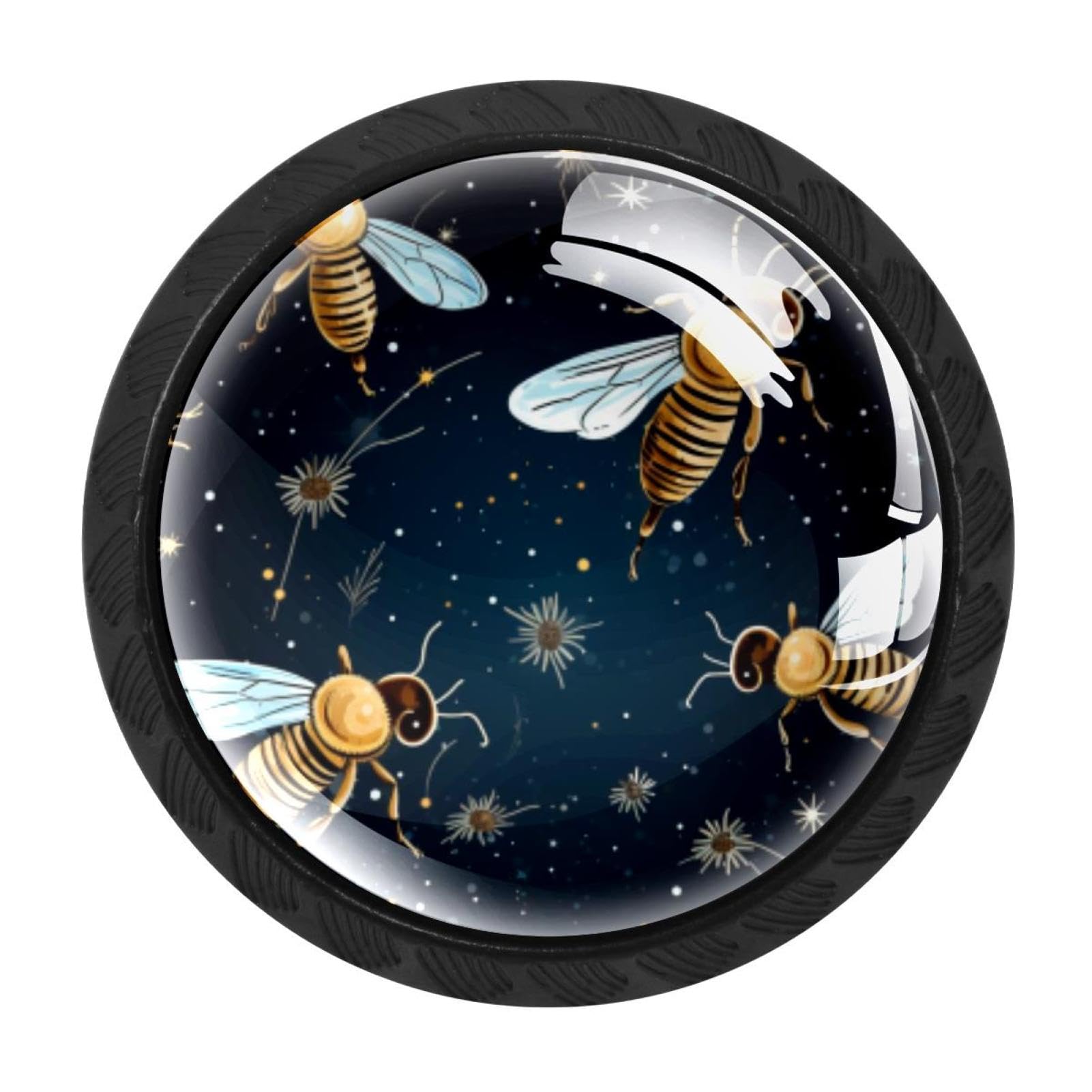Chenzzzz Multicolored 18 4 Pcs Starry Bee Cabinet Knobs Crystal Drawer Pulls For Kitchen, Bathroom Cabinet, Dresser And Cupboard