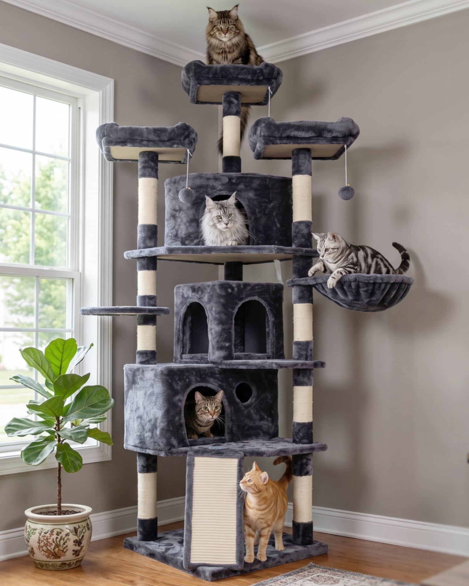 NORa ◆BIG‼️50cmESSO エッソくん ◆店頭用卓上ライト Amazon.com : Hey-brother XL Cat Tree, 73.4 inch Cat Tower with 3