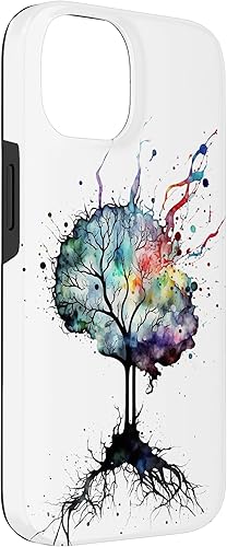 Vista 6 de iPhone 13 Pro Max Watercolor Brain Art, funda de neuronas