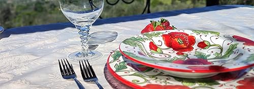 Miniatura 8 de Mantequillera de cerámica italiana con tapa Diseño de amapolas rojas - Mantequilla pintada a mano de 8 x 5 pies - Hecho en Italia Toscana - Soporte