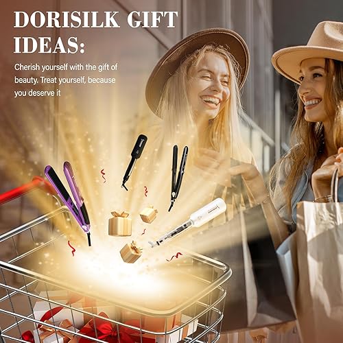 Miniatura 8 de DORISILK - Alaciadora de vapor para cabello, plancha profesional de vapor para cabello, de sala de belleza, plancha de cerámica turmalina de vapor,