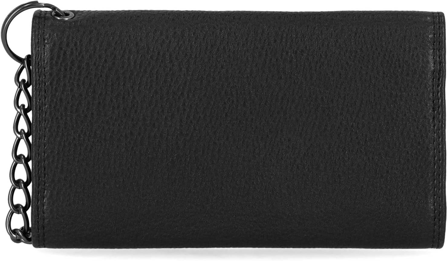 Harley-Davidson Men's Embossed Eagle Tri-Fold Trucker Chain RFID Wallet, Black