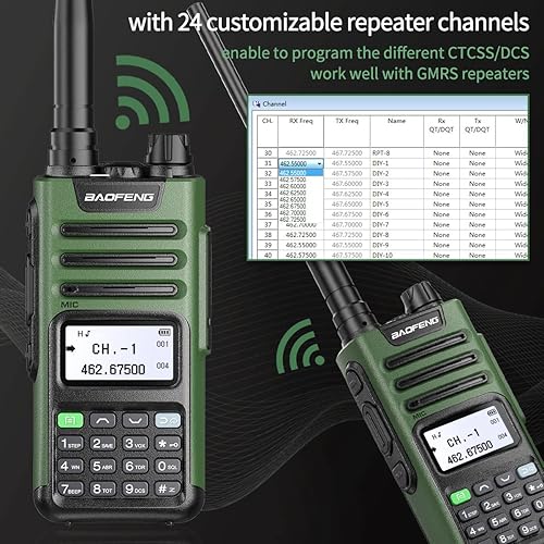 Miniatura 3 de GMRS Baofeng GM-15 Pro 8 W de largo alcance Walkie Talkie con auricular NOAA receptor meteorológico recargable GMRS repetidor radio bidireccional