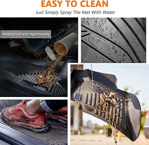 Miniatura 6 de KEYOOG Alfombrillas de coche compatibles con Je-ep Cherokee 2015-2021 (no para Grand Cherokee), 3 piezas en total, tapete de TPE negro especial para