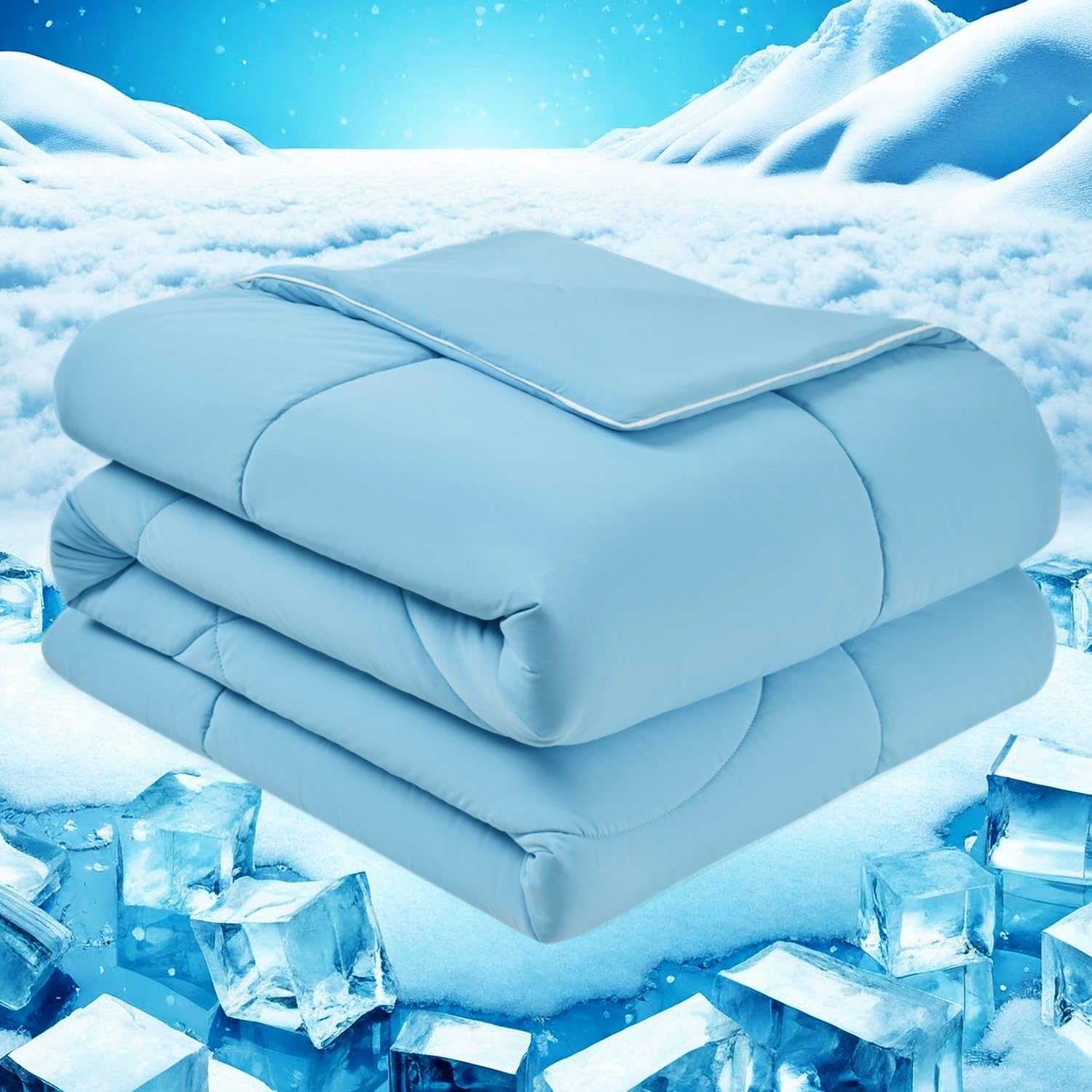 meadow park Cooling Comforter Twin 60”x90”, Double Sided Cooling Blanket for Hot Sleepers, Cold Tech Fabric, Q-Max>0.5, Breathable and Lightweight,