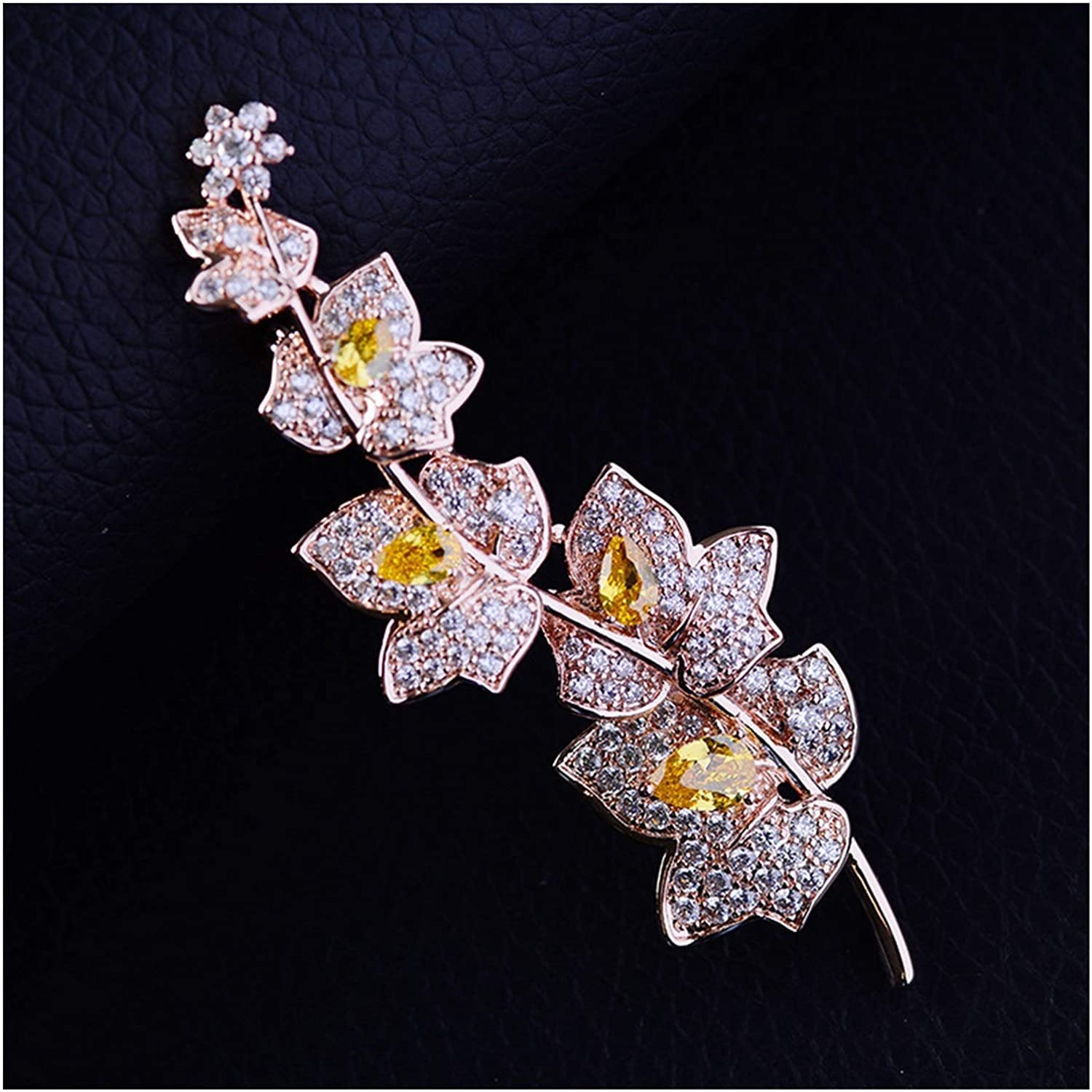 Broche con Forma de Hoja para Mujer, Ideal para Banquetes, Bodas, Trajes, Bufandas y Abrigos.