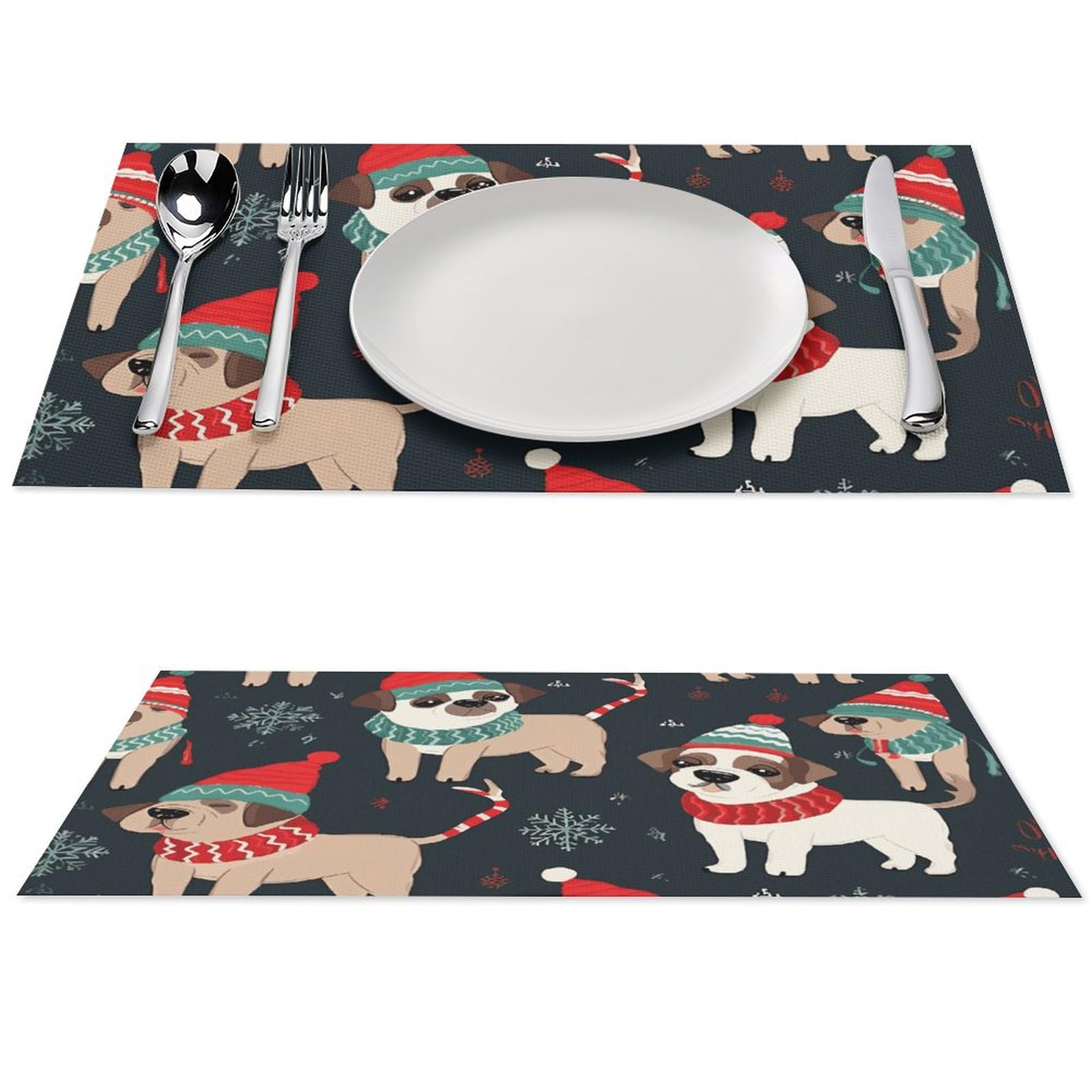 Set de table lavable anti tache et anti glisse en PVC tissé pour repas serein