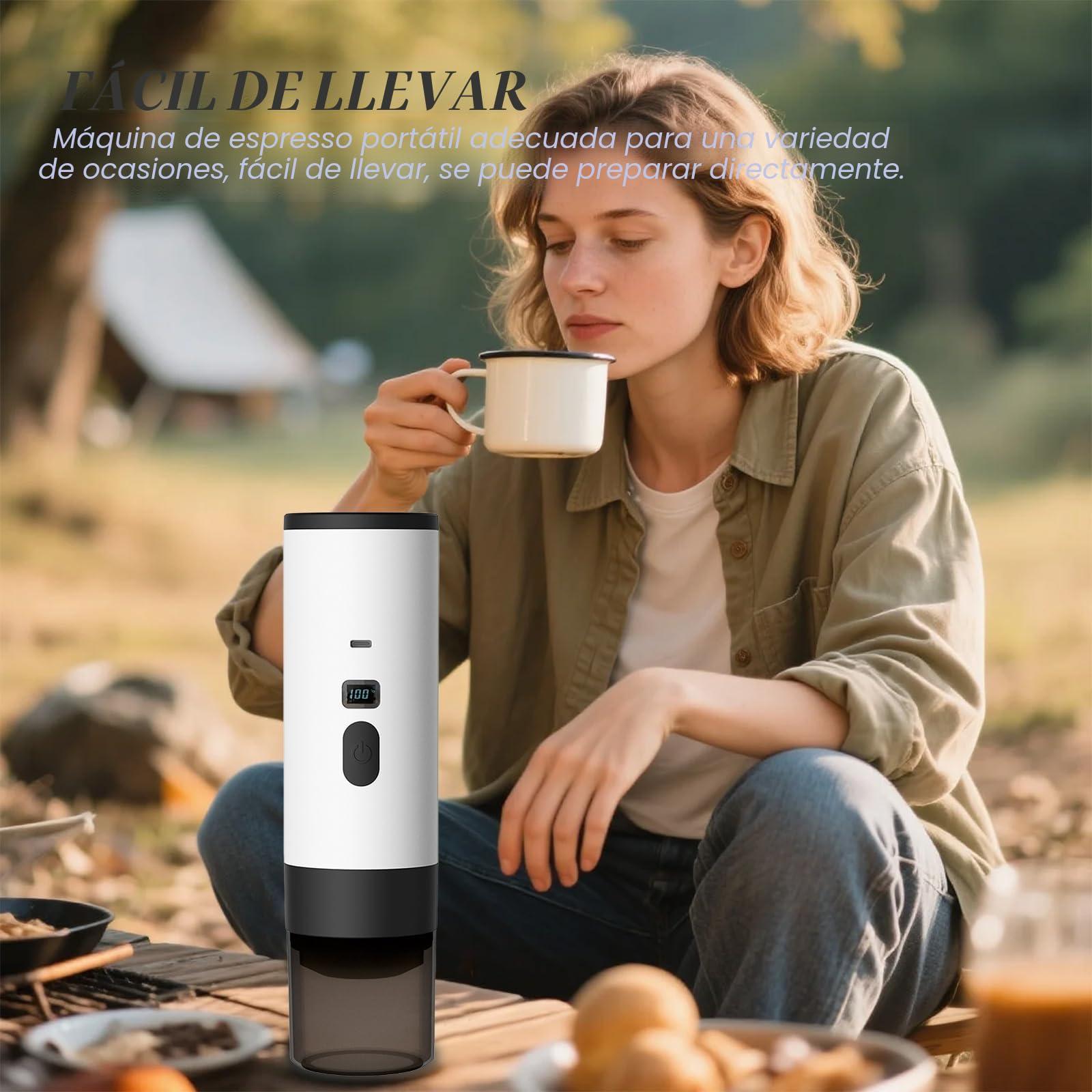 3 En 1 Cafetera Portátil de Café 15 Bares - Cafetera de Espresso de 72W con Cápsulas/Máquina de Espresso Eléctrica USB con Calentamiento Rápido | Depósito de Agua de 90ml | Para Viaje/Oficina