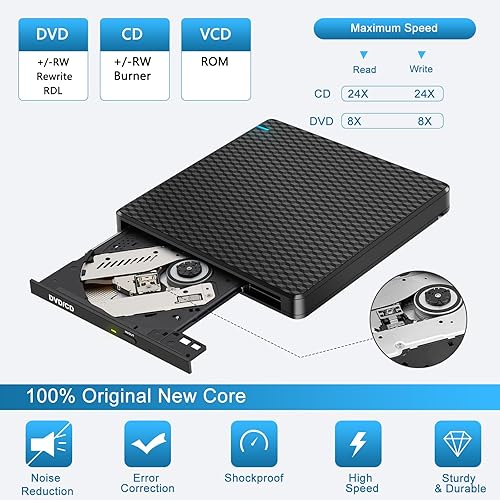 Miniatura 3 de Guamar Unidad externa de CDDVD, USB 3.0, USB C, DVD, CD, ROM, reproductor de lector de disco óptico para MacBook AirProiMacMiniMac PC, portátil,