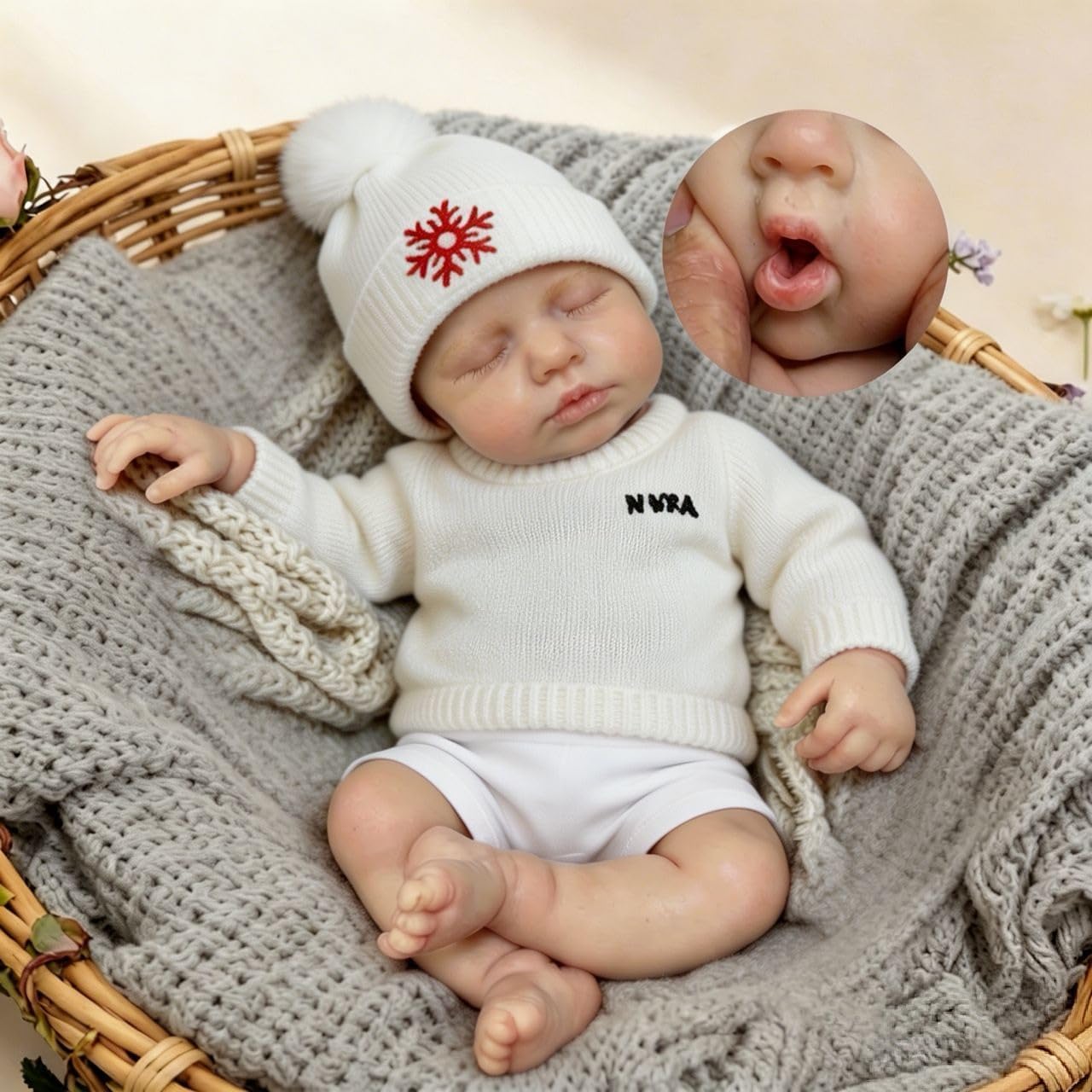 Zero pam Floppy Full Silicone Baby Dolls Girl-30CM Open Mouth Realistic Reborn Baby Dolls,Squishy Lifelike Reborn Doll,Anatomically Correct Girl, Real Life Babys Doll For Girls