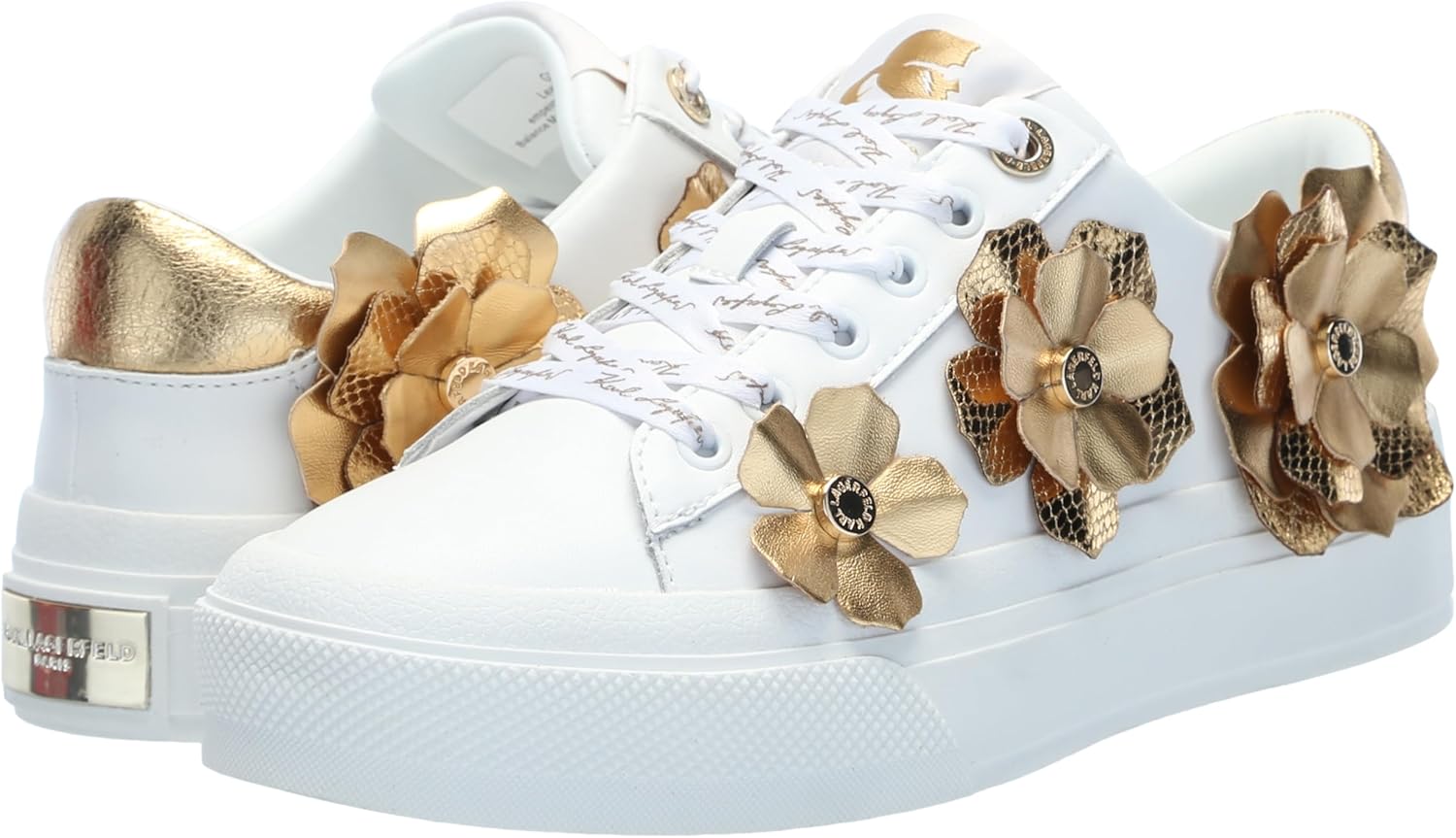 Karl Lagerfeld Womens Georgia Sneaker with Flower Embellishments - Image 7