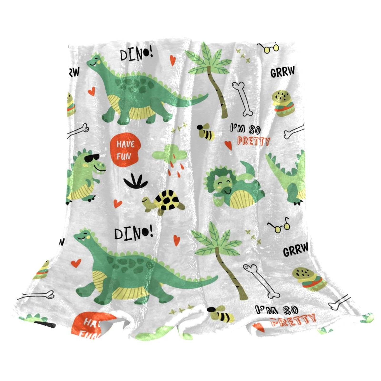 Couverture Polaire Dinosaure Coloré : Le Plaid Idéal à Offrir pour le Lit