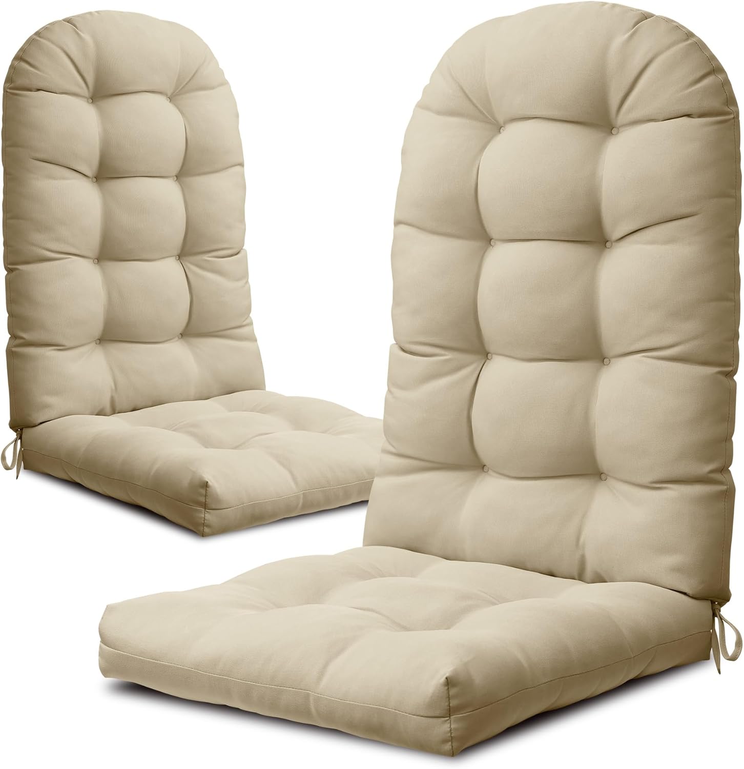 YEFU Adirondack Chair Cushion, Rocking Chair Cushions high Back, Thickened Patio Chair pad for Indoor and Outdoor, 49x20x5 inch, Beige, 2-Pack 2-Piece Adirondack Chair Cushion Beige